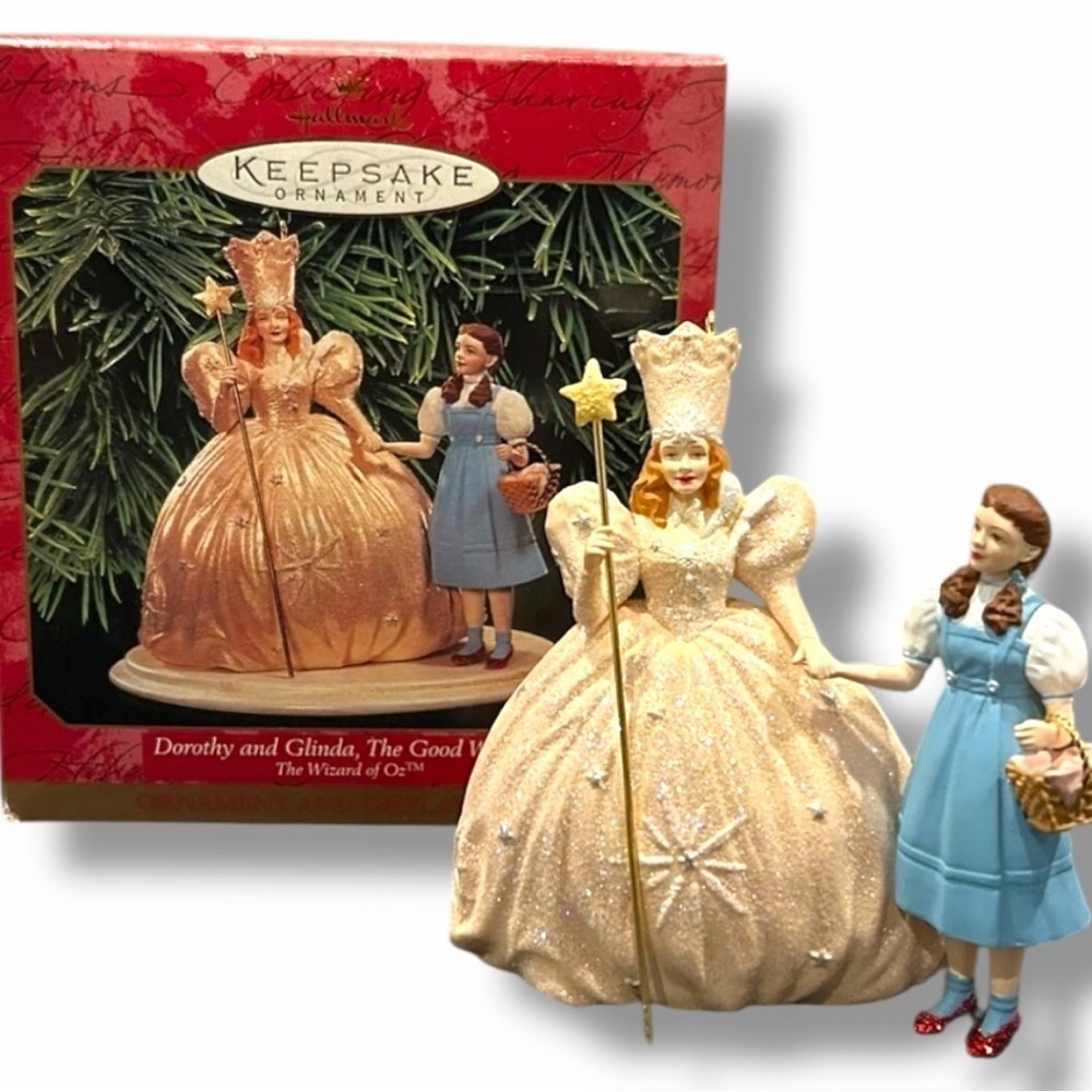 Vintage 1998 Hallmark Keepsake Dorothy & Glinda, โThe Good Witch.โ Wizard of Oz.